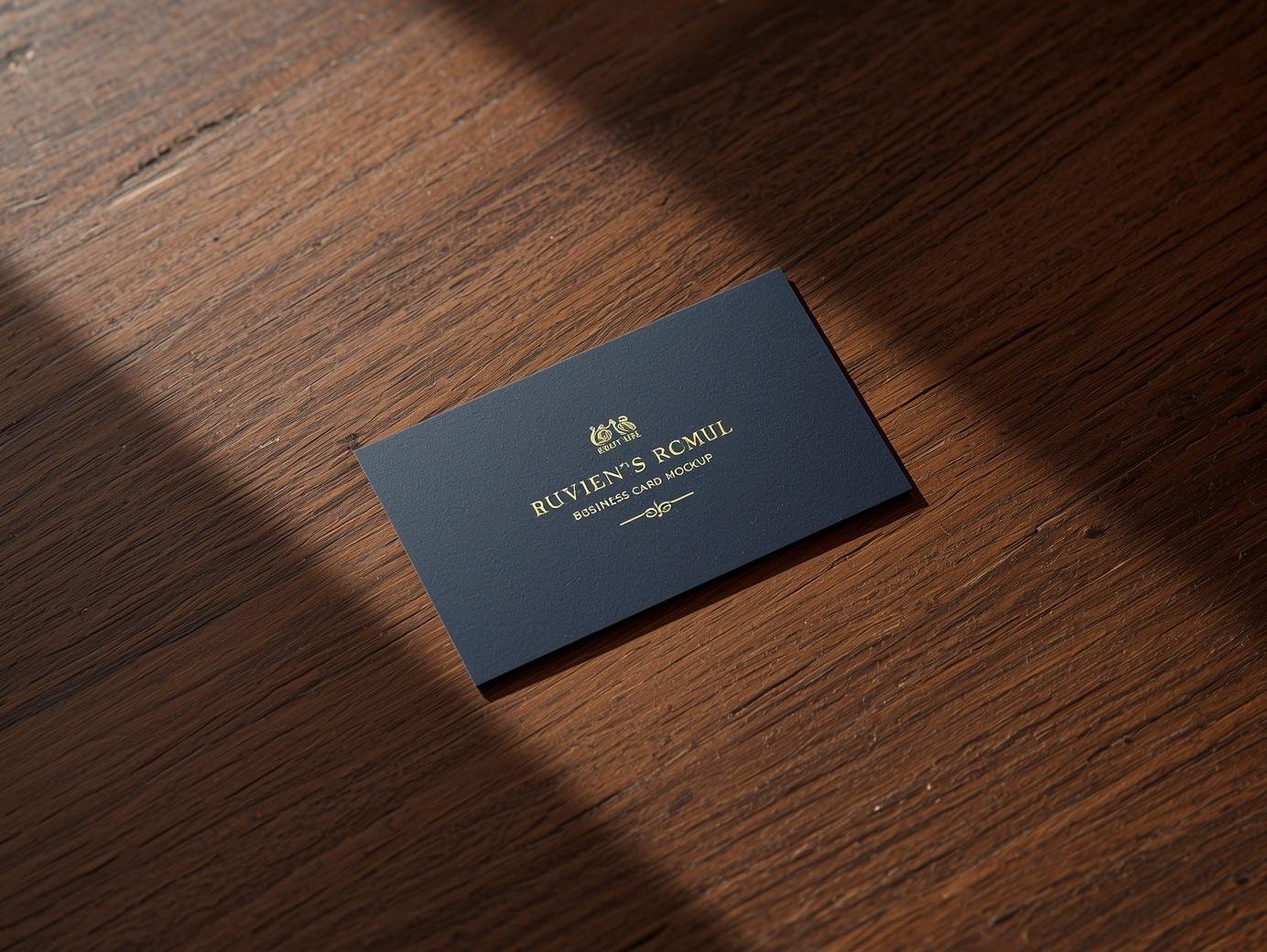 Cartes de visite BBO Services sur table en bois